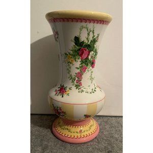 Laura Ashley FTD Vase   Pretty Pink and Yellow  #989